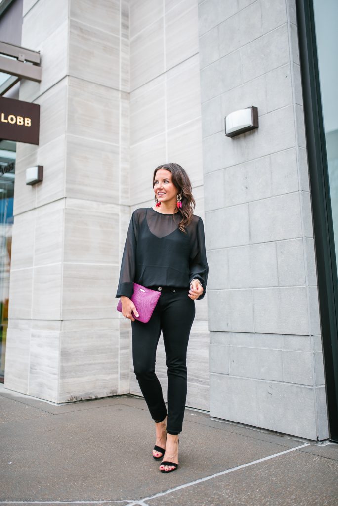 petite outfit | black bodysuit | skinny jeans | Houston Fashion Blog Lady in Violet