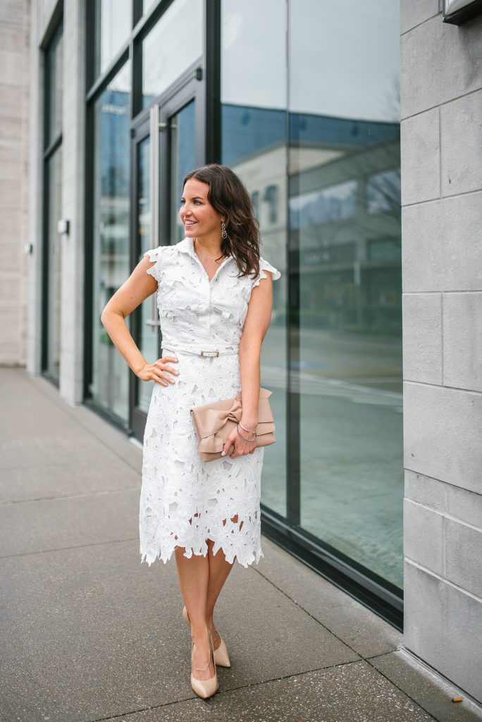 spring fashion | white bridal shower dress | Houston Fashion Blogger Lady in Violet
