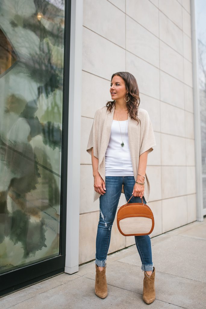 spring outfit | layering tops | distressed denim | Houston Fashion Blogger Lady in Violet