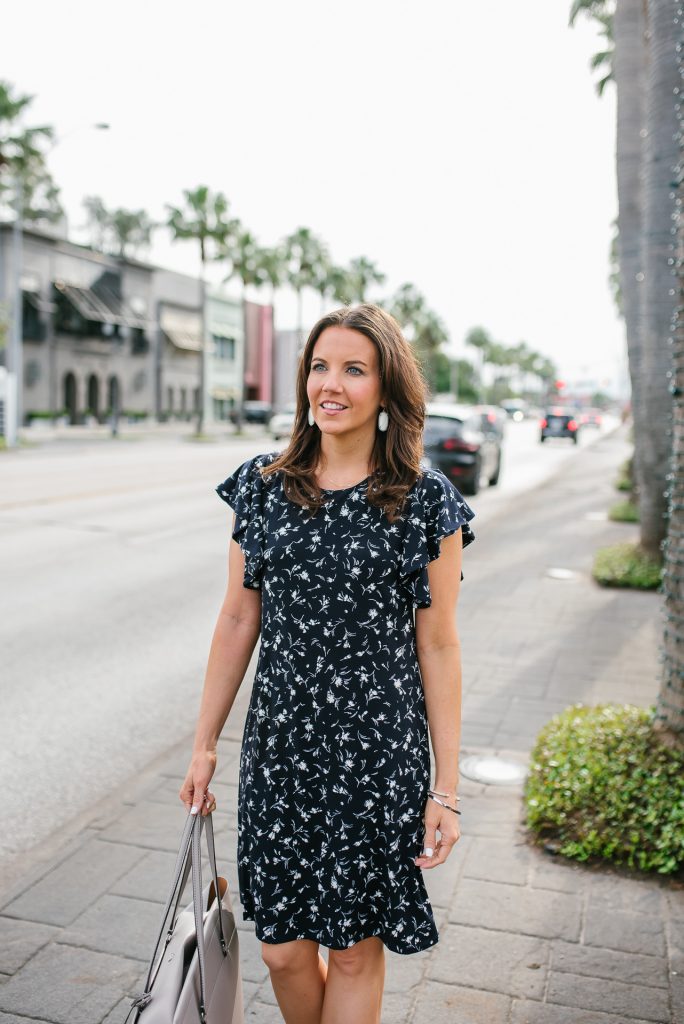 Wrinkle Free Work Dress Lady in Violet Petite Fashion Blogger