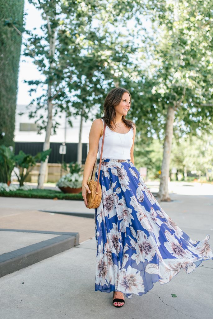 Floral maxi skirt and top best sale