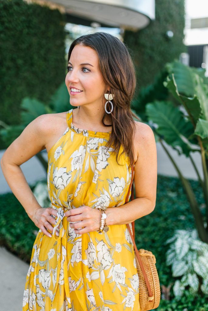 spring outfit | yellow maxi dress for bridal shower | Houston Fashion Blogger Lady in Violet