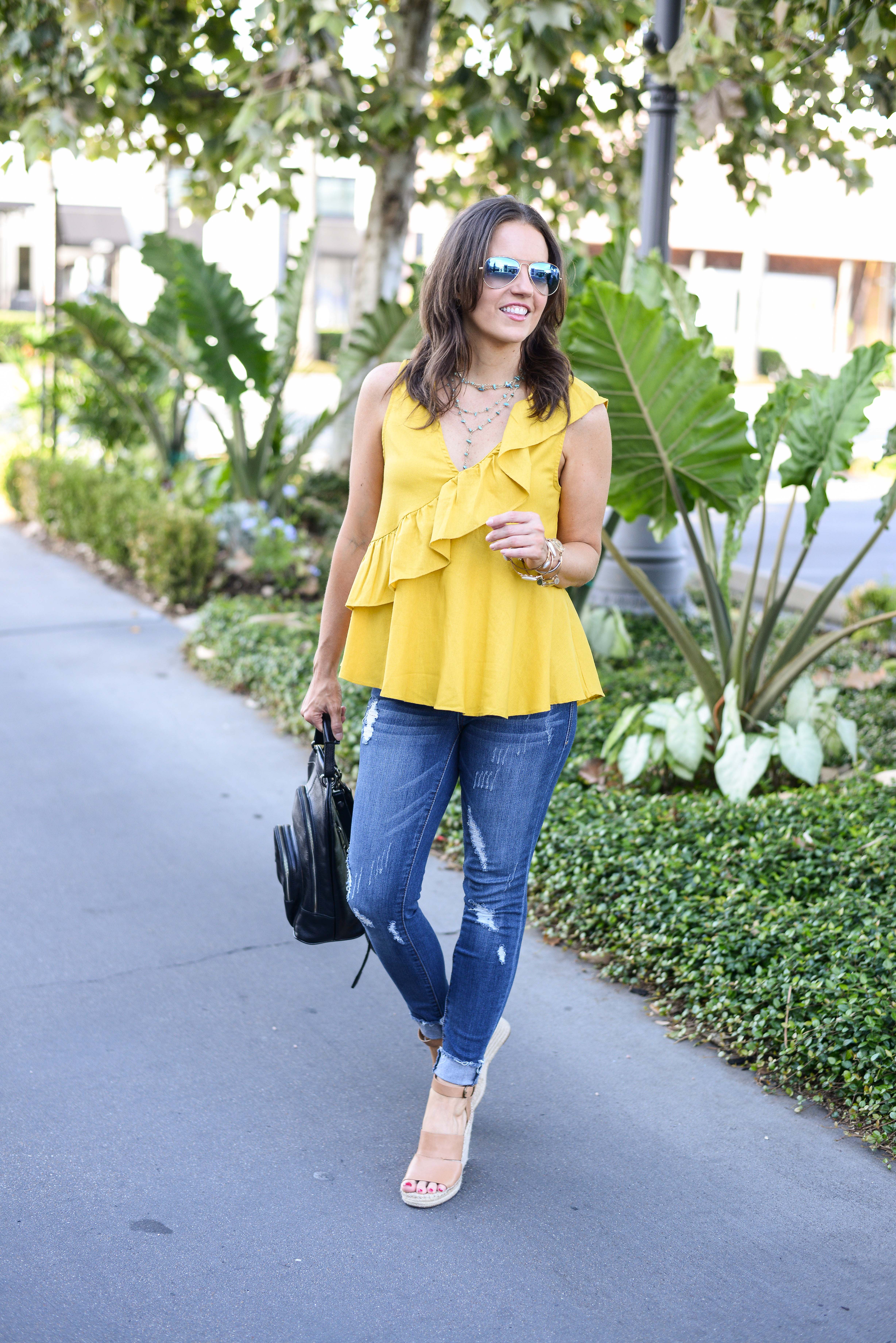 ruffle yellow top