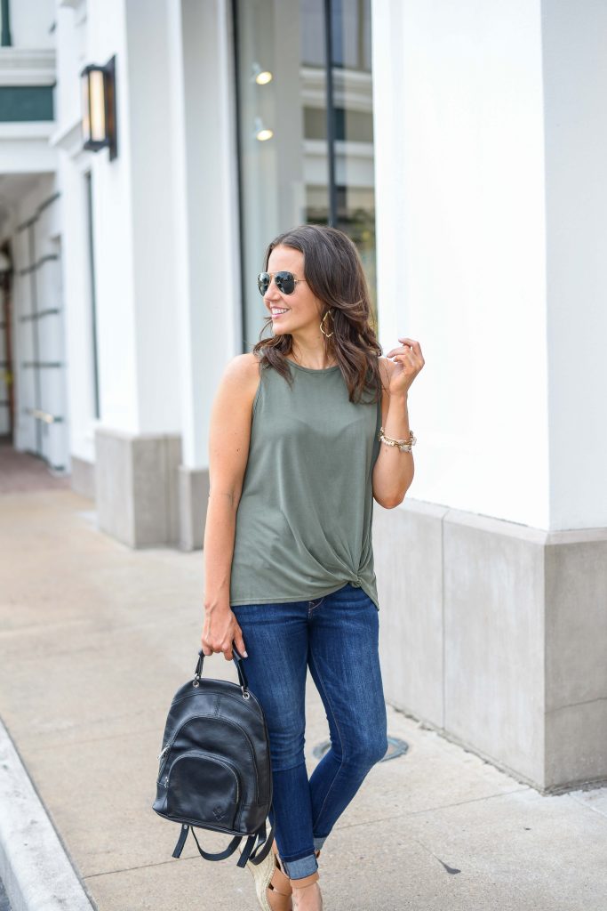 Olive green tank outlet top outfit