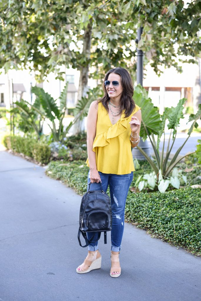 Mustard tank hotsell top outfit