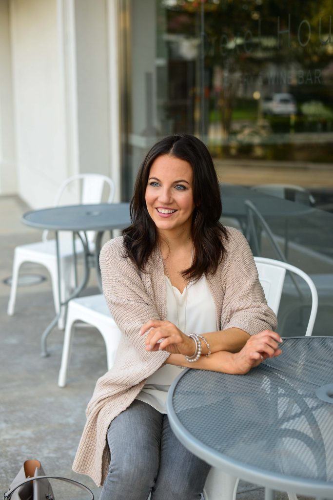 casual outfit | bead bracelets | light pink knit cardigan | Texas Fashion Blog Lady in Violet