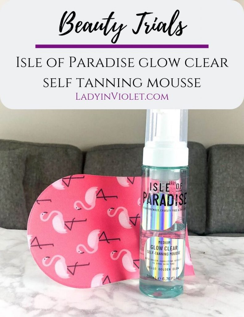 isle of paradise glow clear self tanning mousse review | Houston Beauty Blogger Lady in Violet