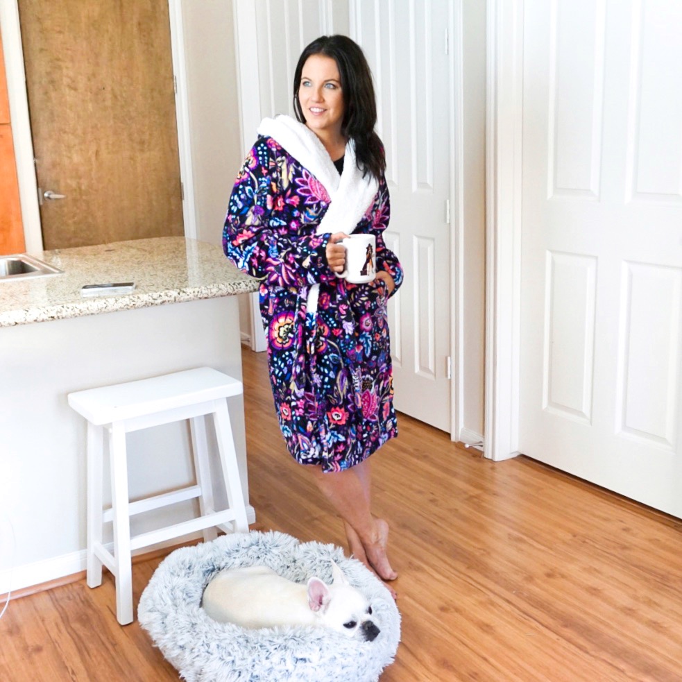 soft plush robe loungewear by Vera Bradley | Everyday Fashion Blog Lady in Violet