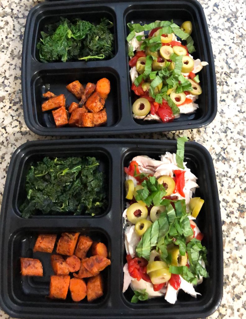 healthy meal prep lunch mediteranean chicken with roasted carrots | Texas Lifestyle Blog Lady in Violet