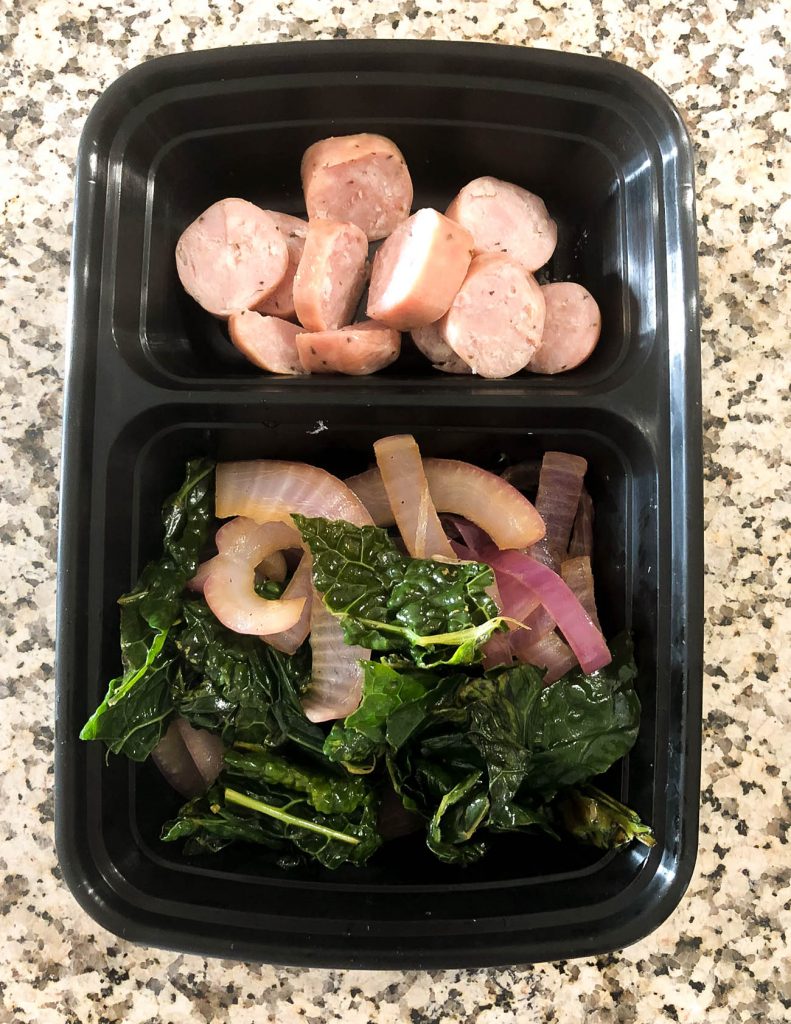quick meal prep idea chicken sausage with vegetables | lifestyle blog lady in violet