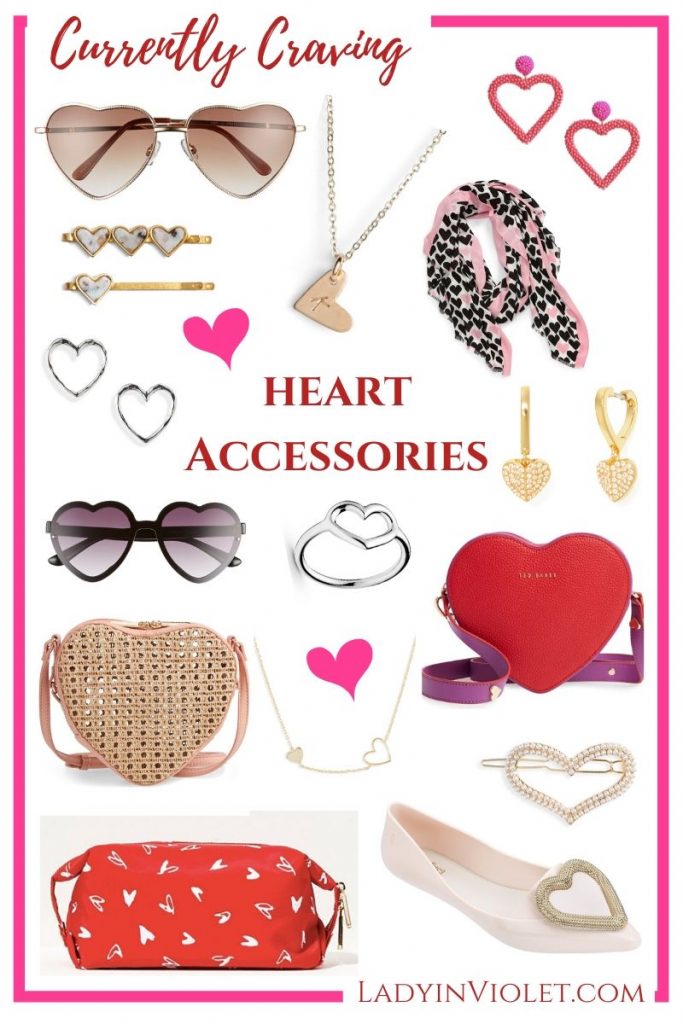 Valentines Day Gift Ideas | Heart Accessories Jewelry Purses Shoes | Popular Fashion Blog Lady in Violet