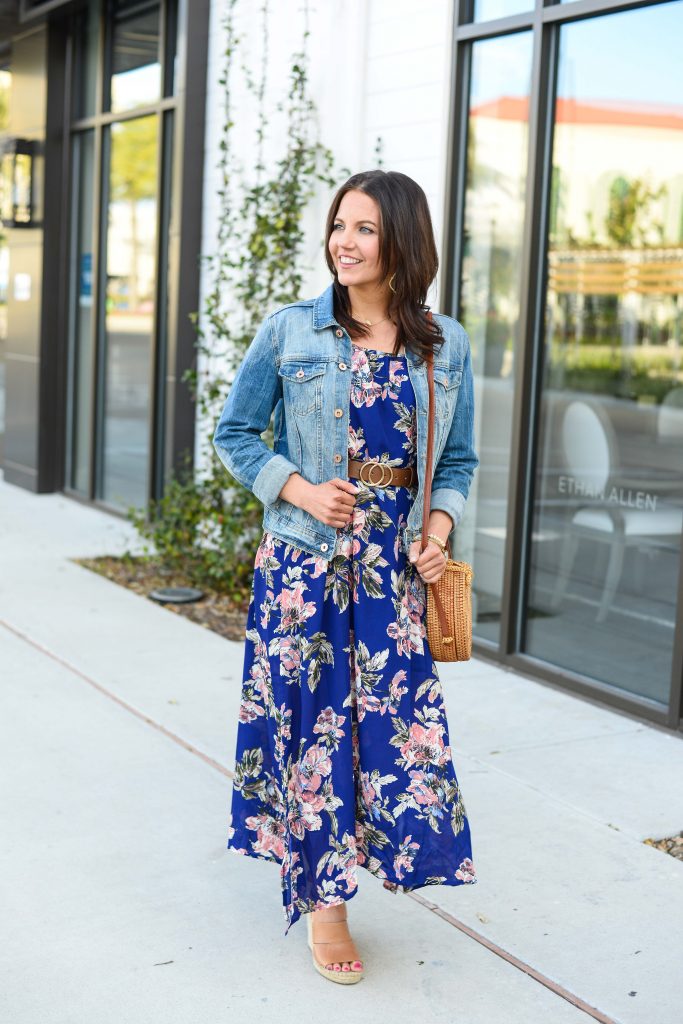 dress and denim jacket