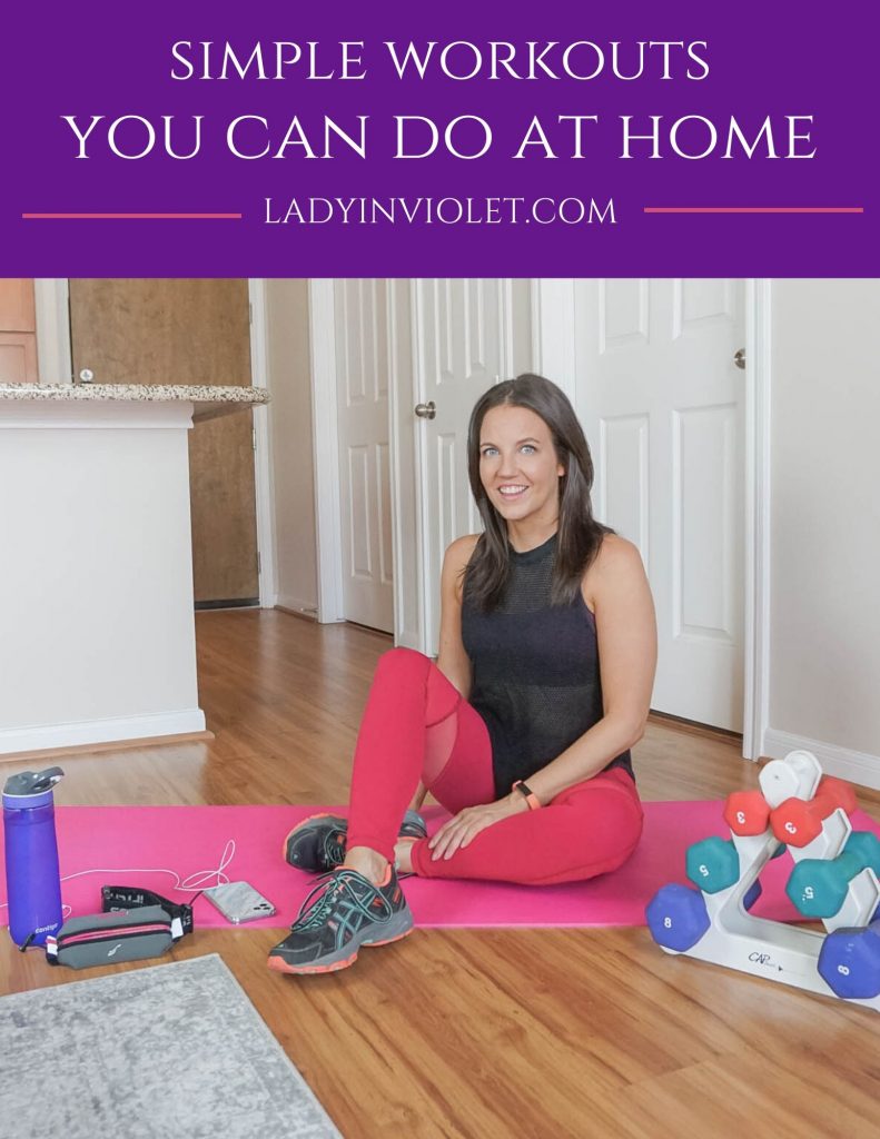 simple workouts you can do at home | minimal home gym items | Healthy Lifestyle Blog Lady in Violet