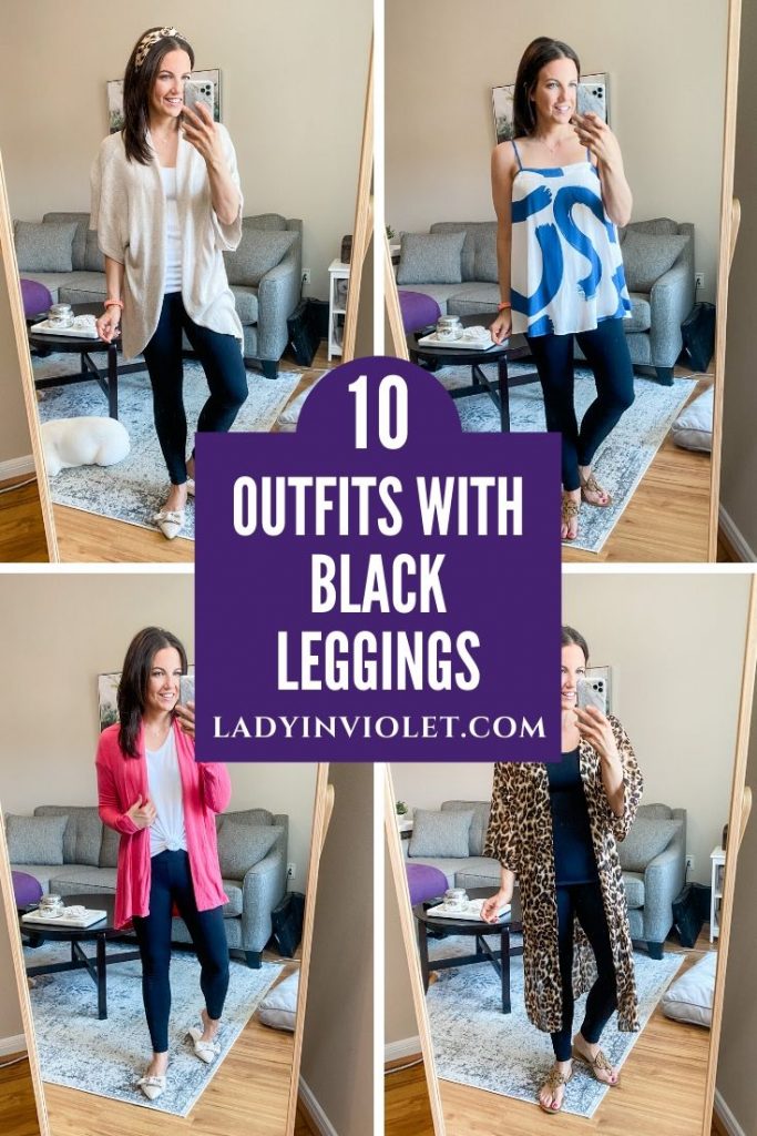 10 outfit ideas with black leggings to wear at home | Affordable Fashion Blog Lady in Violet