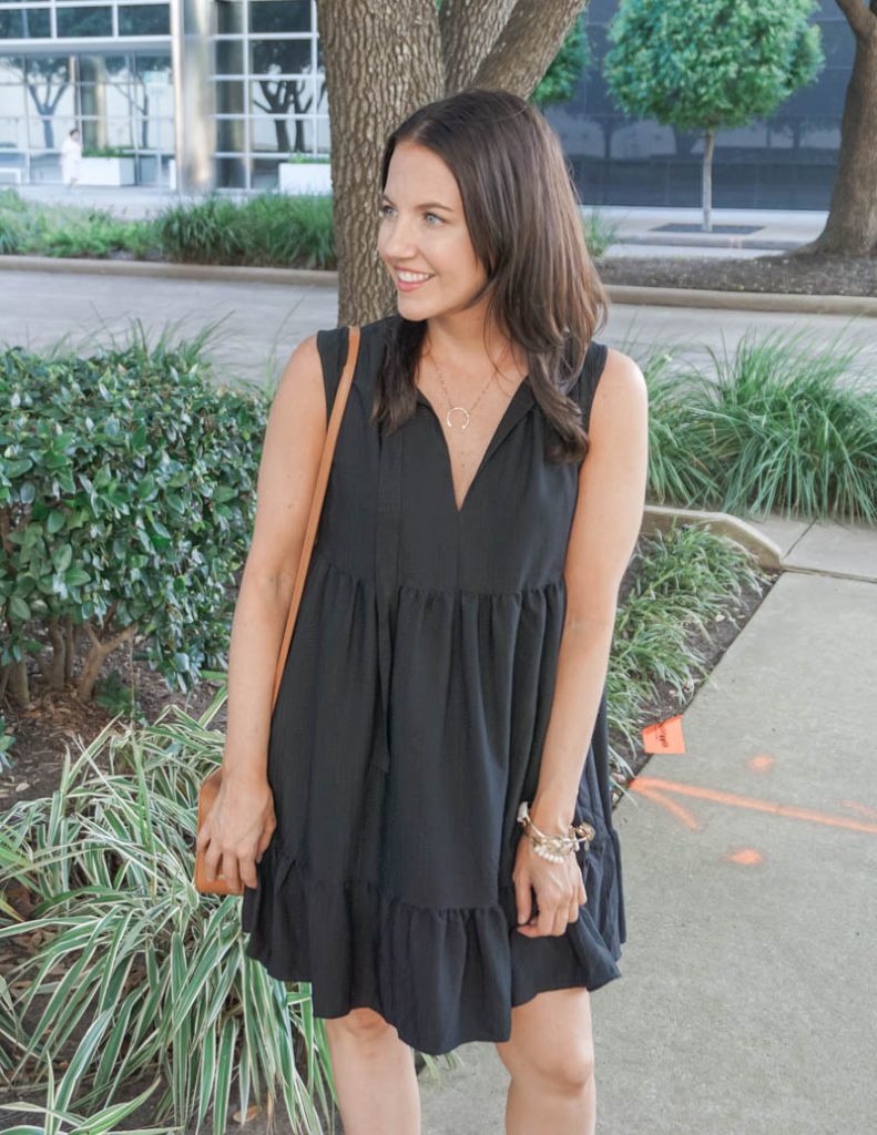 Petite black outlet swing dress