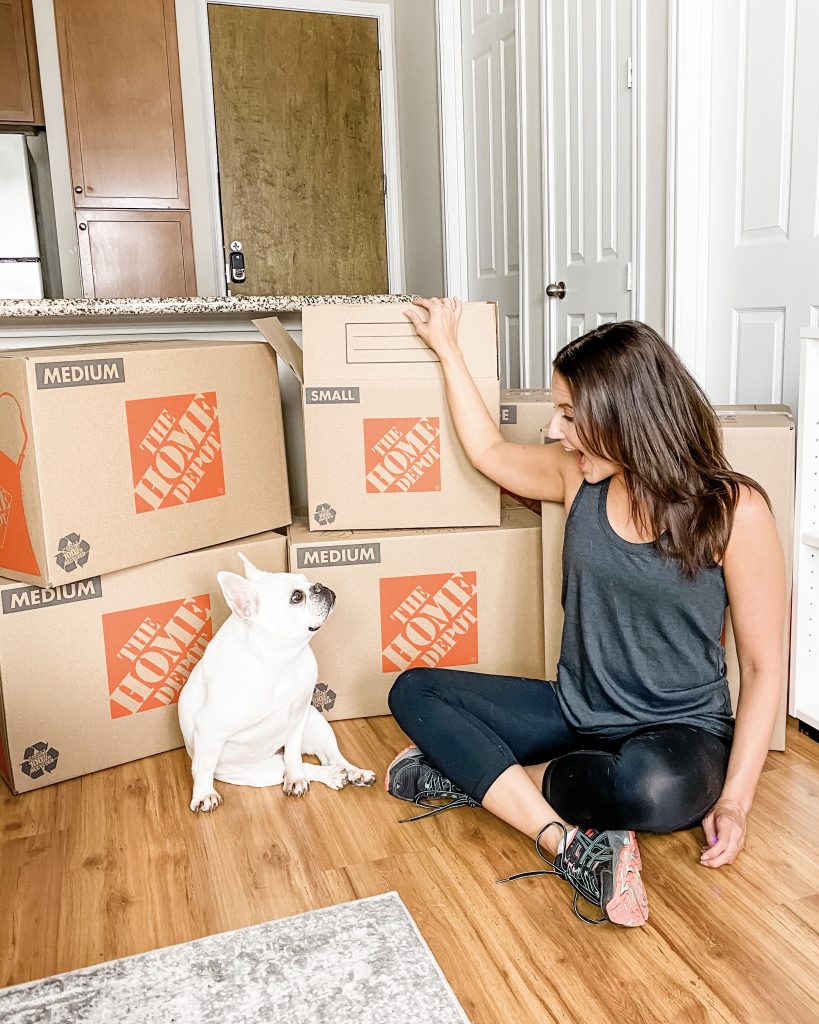 moving boxes | new house | workout clothes | Houston LIfestyle Blog Lady in Violet