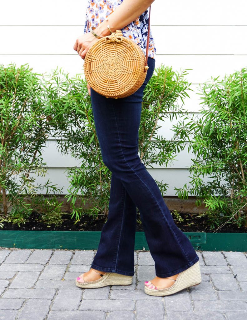 Boho Chic Outfit, Blue Floral Tank Top