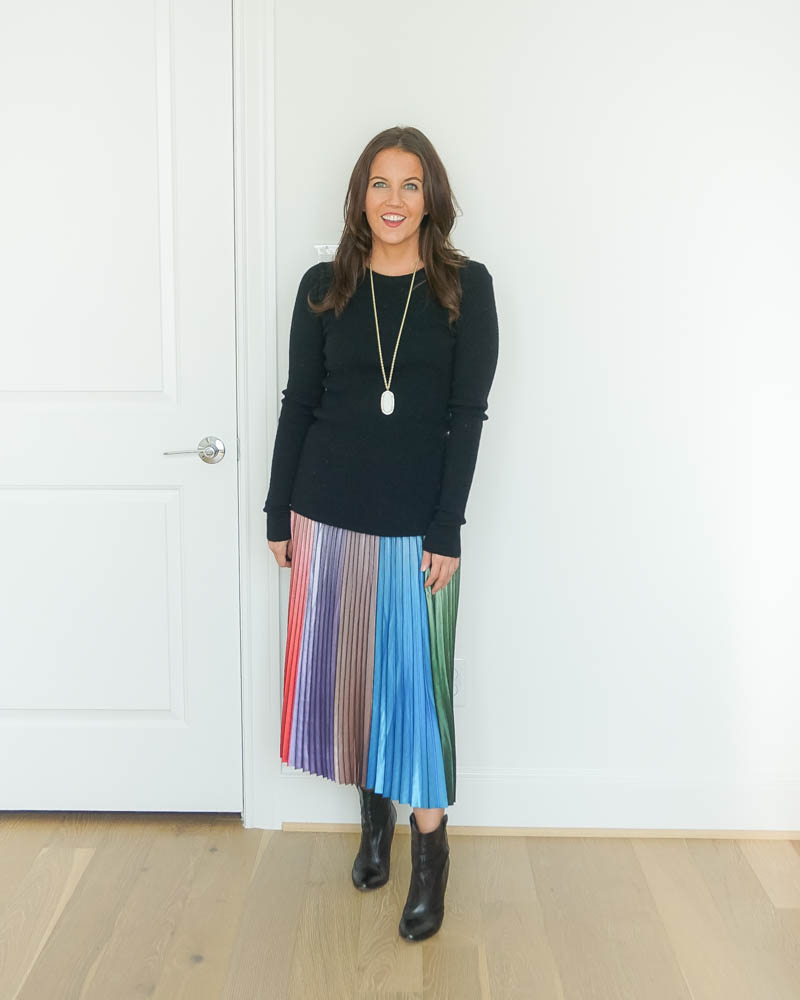 What to Wear to Work, Pleated Skirt + Cardigan