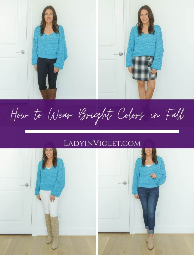 how to wear bright color in fall season | fall outfit ideas | Popular US fashion blog Lady in Violet