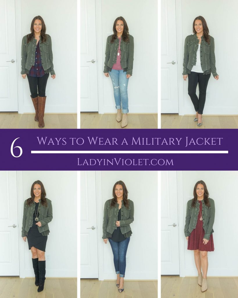 six ways to wear a military jacket | fall outfit ideas | Popular US fashion blog Lady in Violet