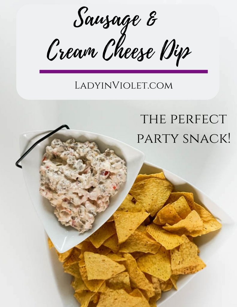 sausage and cream cheese dip | easy party snacks | football watching appetizers | Houston Blogger Lady in Violet