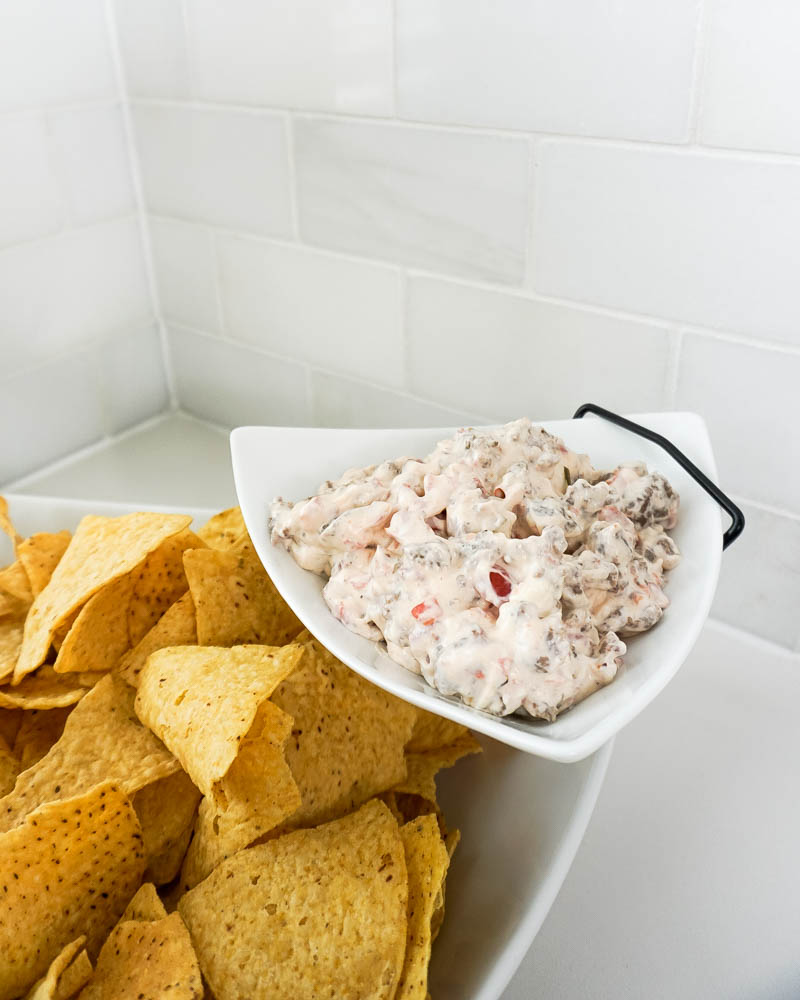 easy potluck party dip | sausage and cream cheese dip with rotel | Texas Blogger Lady in Violet