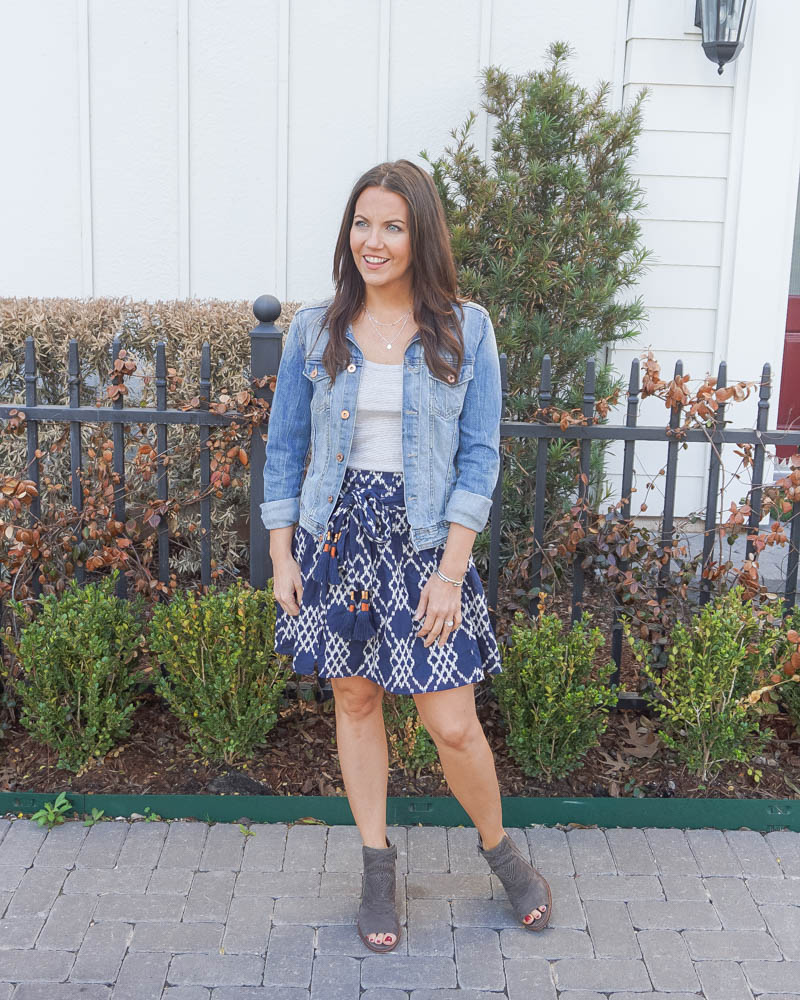 Navy skirt 2024 denim jacket