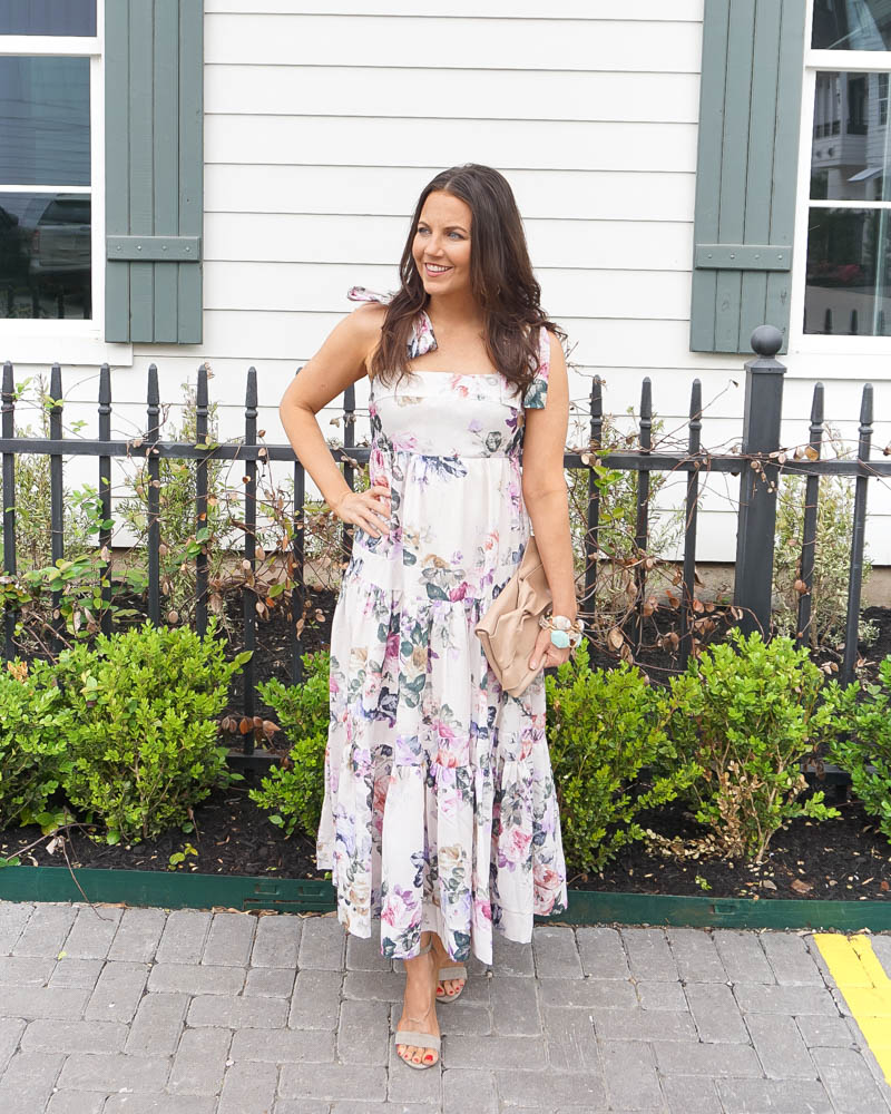 floral print maxi dresses | bridal shower outfit | spring outfit | Texas Fashion Blogger Lady in Violet