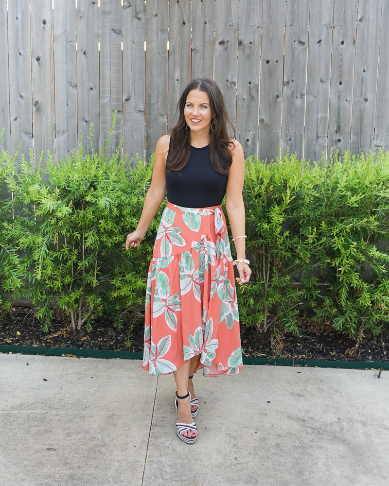 Midi wrap skirt store outfit