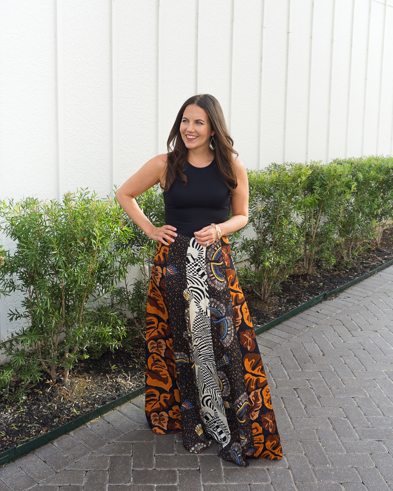 Patterned maxi clearance skirt