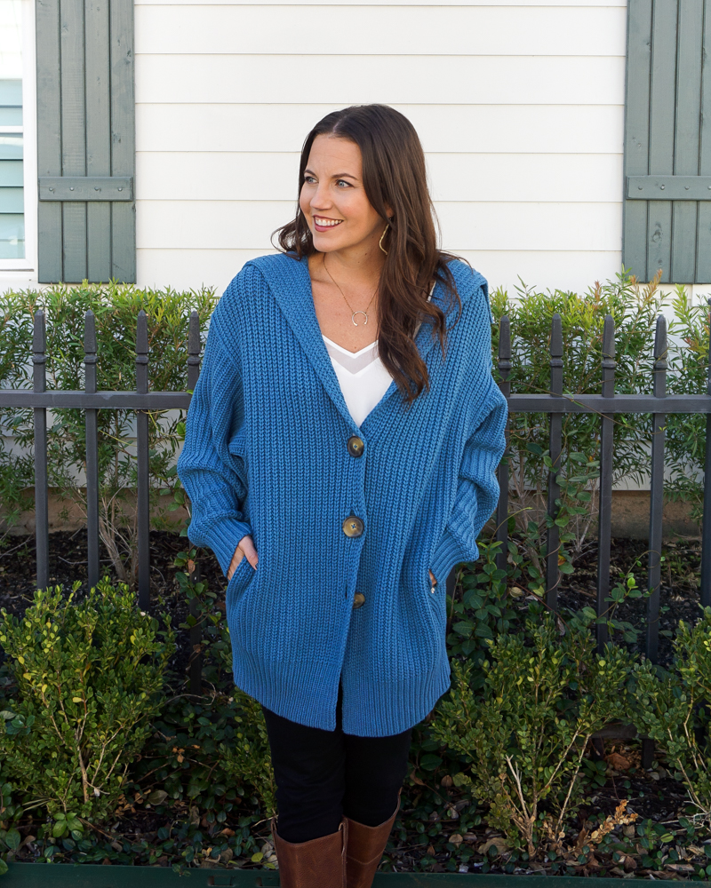 Oversized Blue Cardigan - Lady in VioletLady in Violet