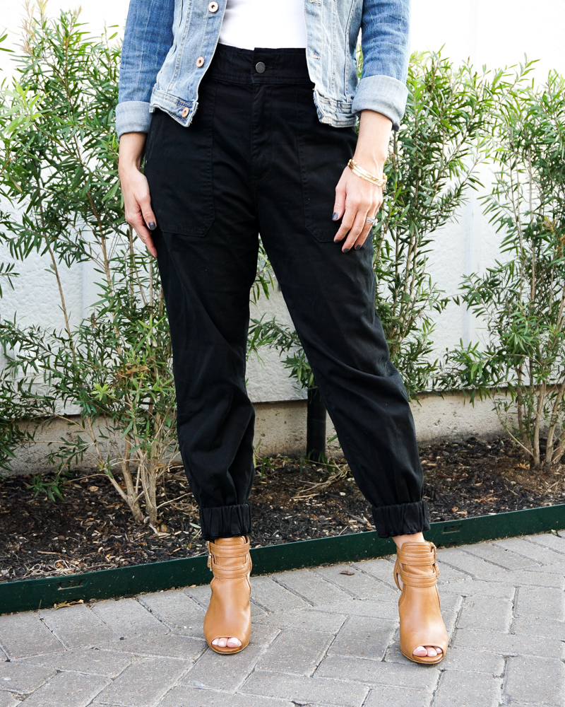 Black jogger best sale pants outfit