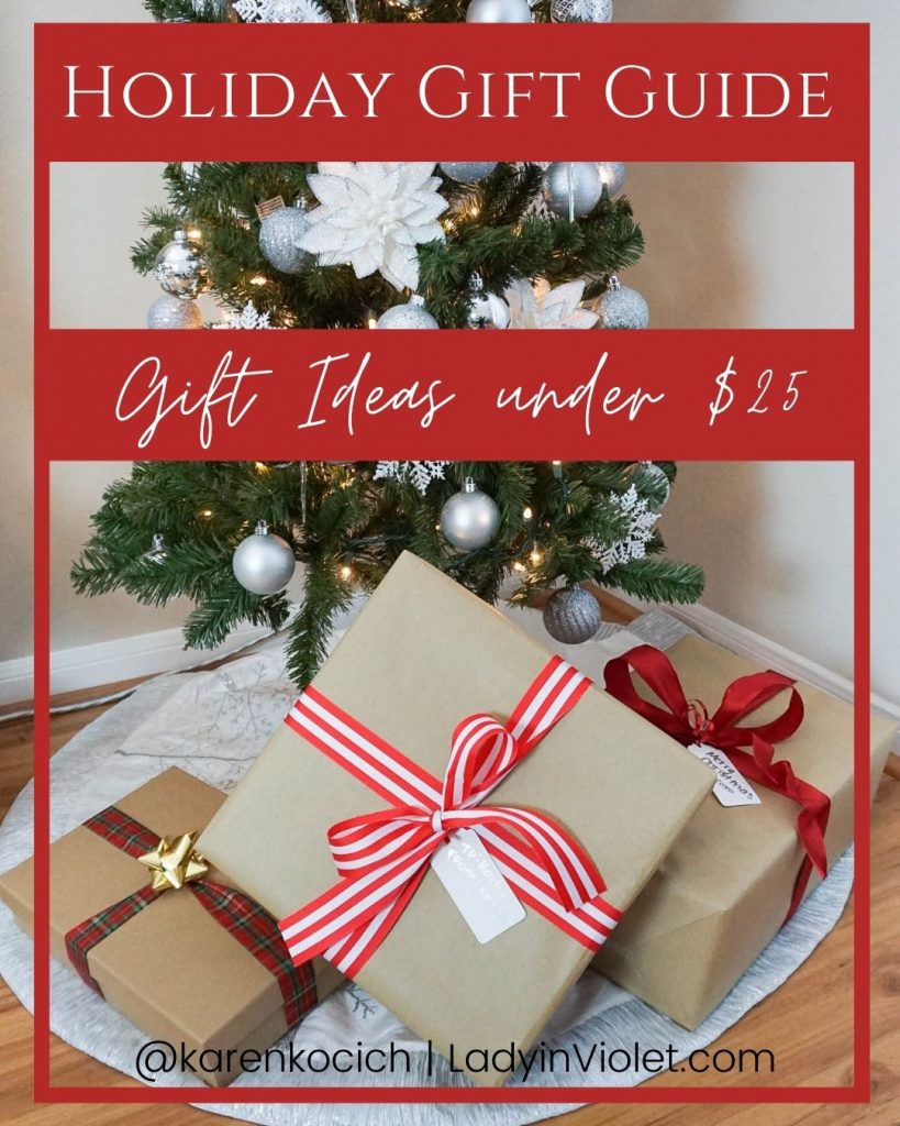 holiday gift guide | Christmas gift ideas under $25 | Lady in Violet Blog