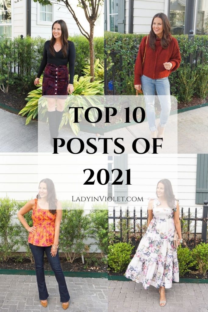Top 10 posts of 2021 | 2021 fashion trends | outfit ideas | Petite Fashion Blog Lady in Violet