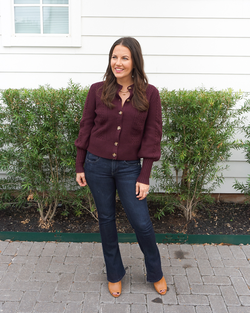 Maroon cardigan clearance outfits