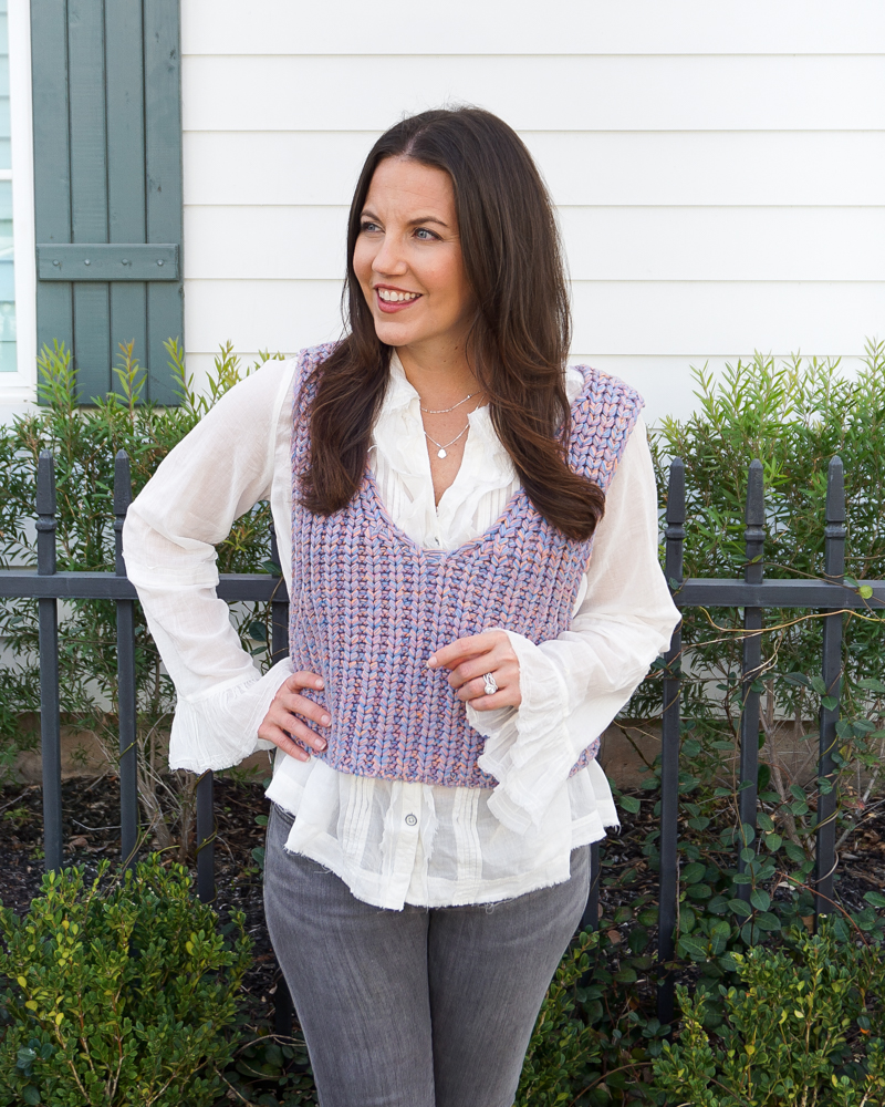 White dressy vest clearance top