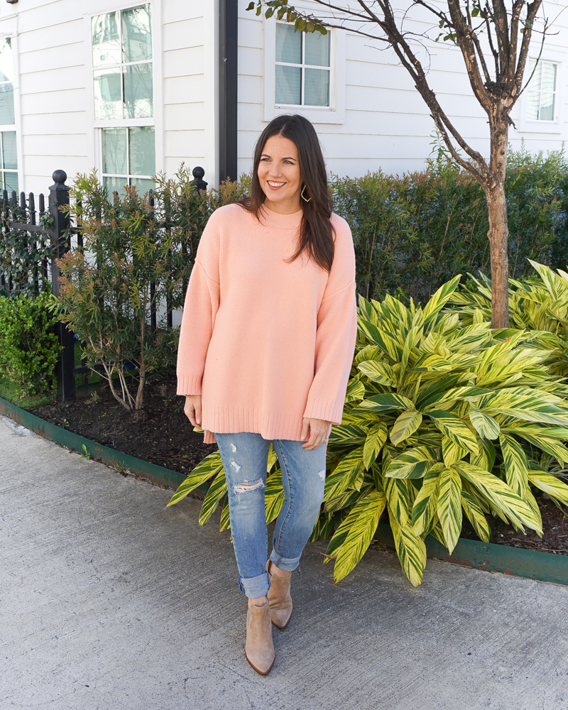 Peach store sweater outfit