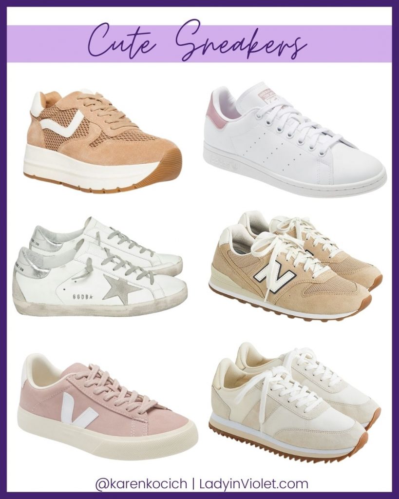Cute Sneakers for Spring | White Sneakers | Sneakers for Jeans | Petite Fashion Blogger Lady in Violet