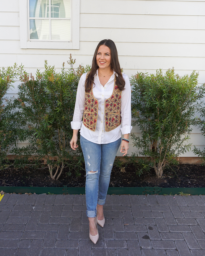 How to Style a Floral Vest for Spring Lady in VioletLady in Violet