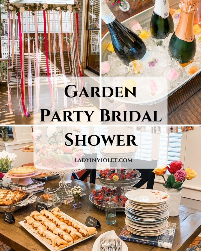 garden party bridal shower theme | shower decorations | Lady in Violet Blog