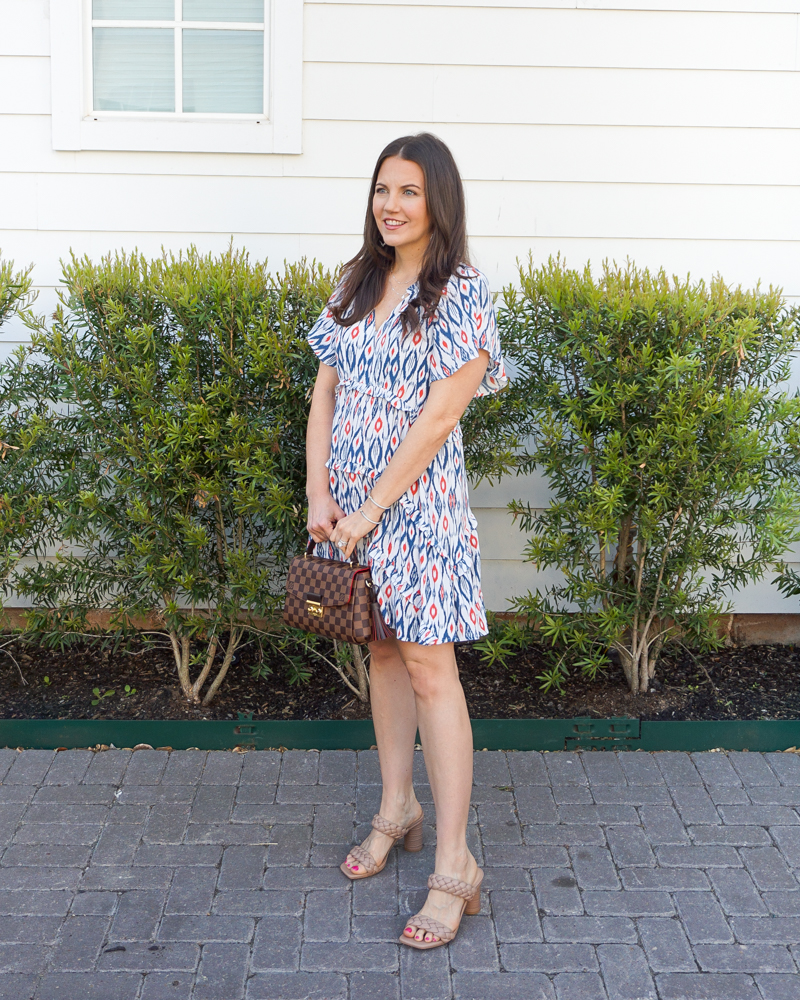 summer work wear | short sleeve dress | louis vuitton croisette handbag | Texas Fashion Blogger Lady in Violet