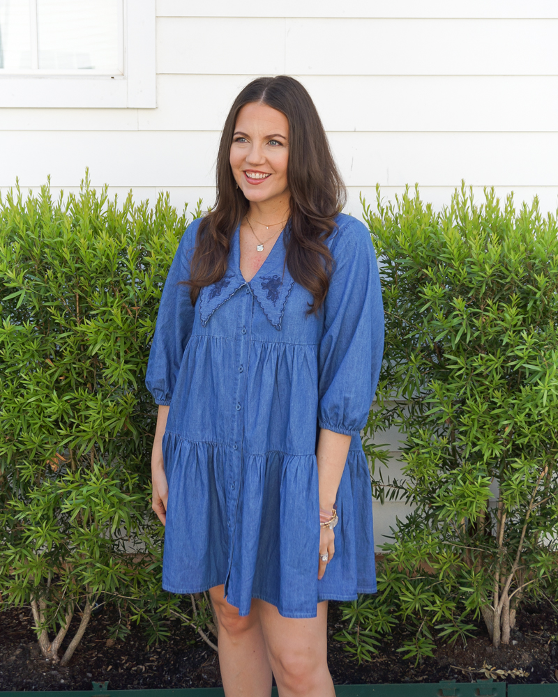 bb dakota by steve madden chambray my way tiered cotton dress | Texas Fashion Blogger Lady in Violet