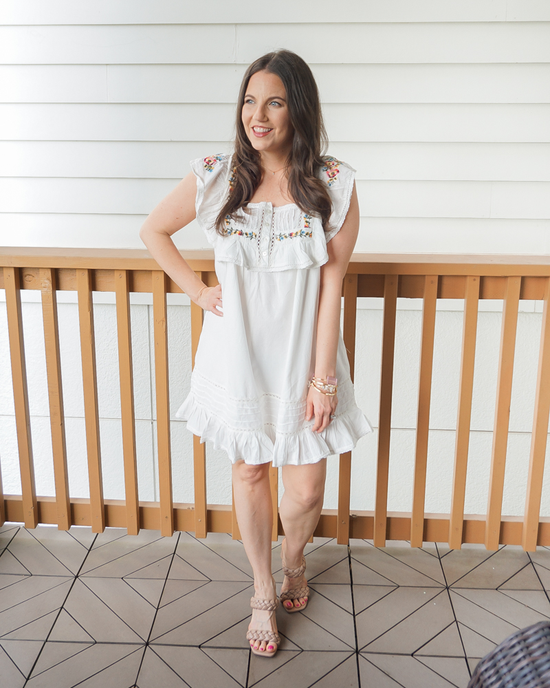 Casual white cheap dress outfit