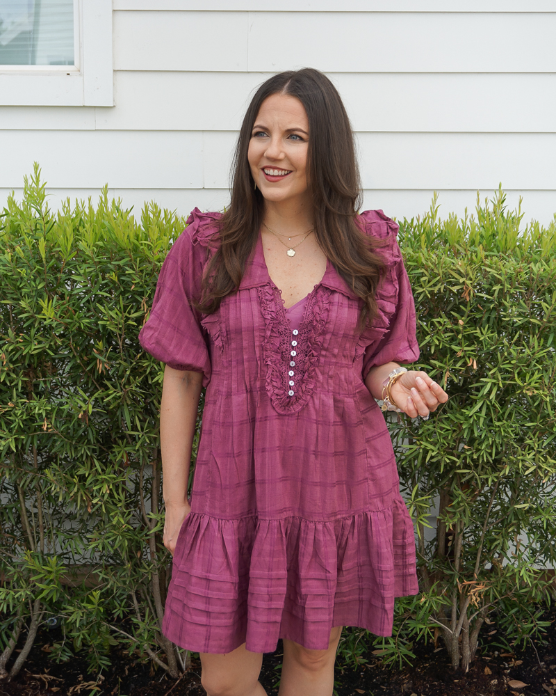 free people Elora Tonal Windowpane Check Minidress | summer fashion | Houston Fashion Blogger Lady in Violet