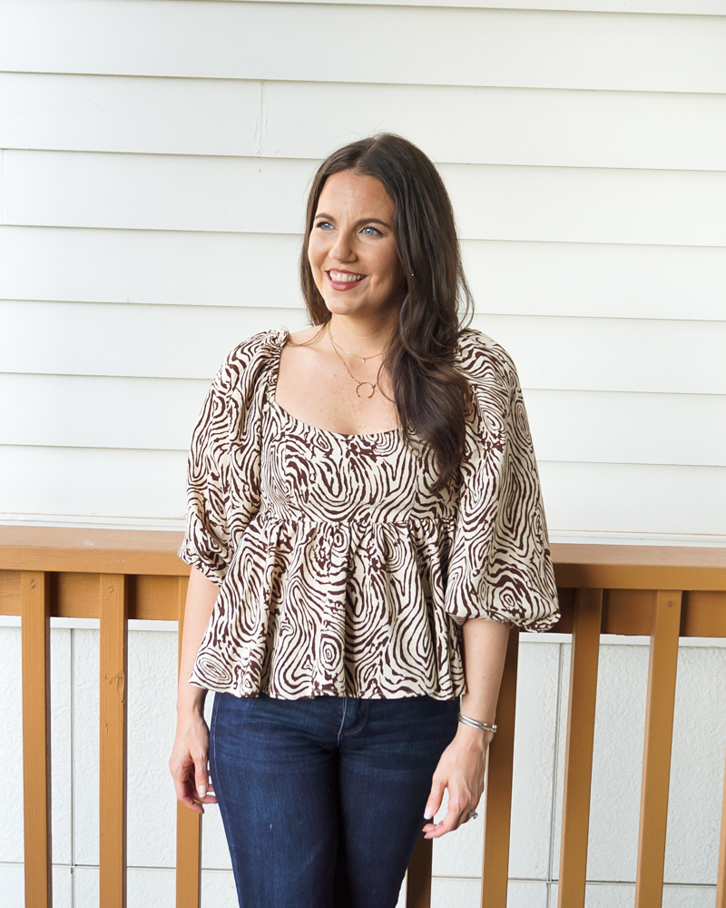 spring work outfit | empire waist top | gold necklace | Texas Fashion Blog Lady in Violet