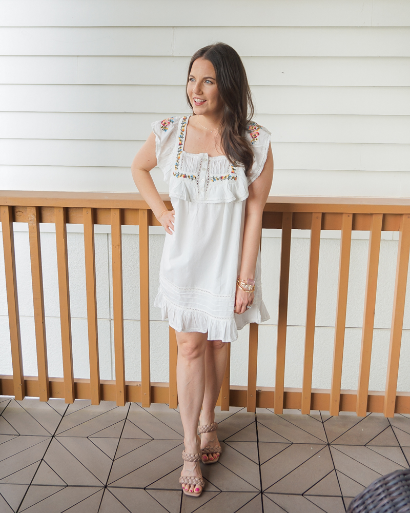 White dress best sale and sandals