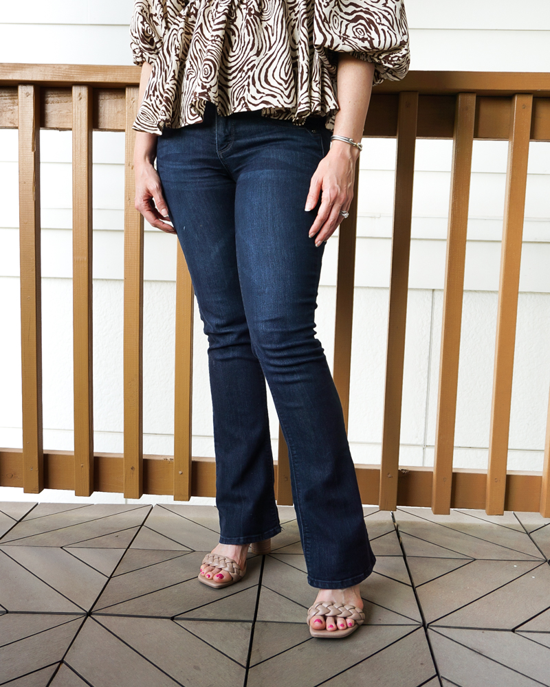 casual work outfit | wit and wisdom absolution jeans | a new day basil heels | Everyday Fashion Blog Lady in Violet