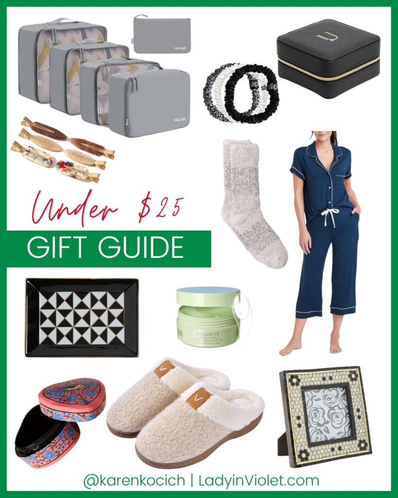 holiday gift ideas under $25 | white elephant gift exchange ideas | Lady in Violet Blog
