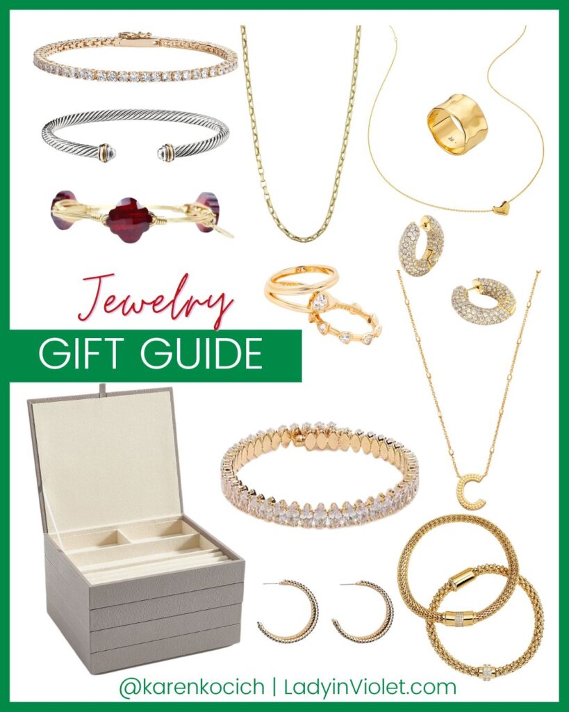jewelry gift guide for Christmas | holiday gifts for women | Lady in Violet Blog