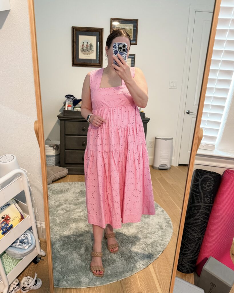pink midi dress | summer dresses | Petite Fashion Blogger Lady in Violet